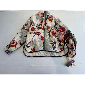 Free Movement Quilted Floral Camo Bomber Jacket Womens XS Puffer Zip Up